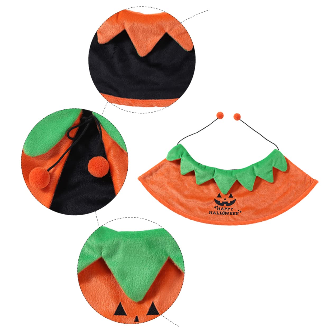 POPETPOP 3Pcs Accessori Per Il Cani Cartoni Animati Decorazione Regali Cat Cape Festival Orange Abbigliamento Decorazioni Divertente Pet Gattino Gatti Doppio Mantello Partito