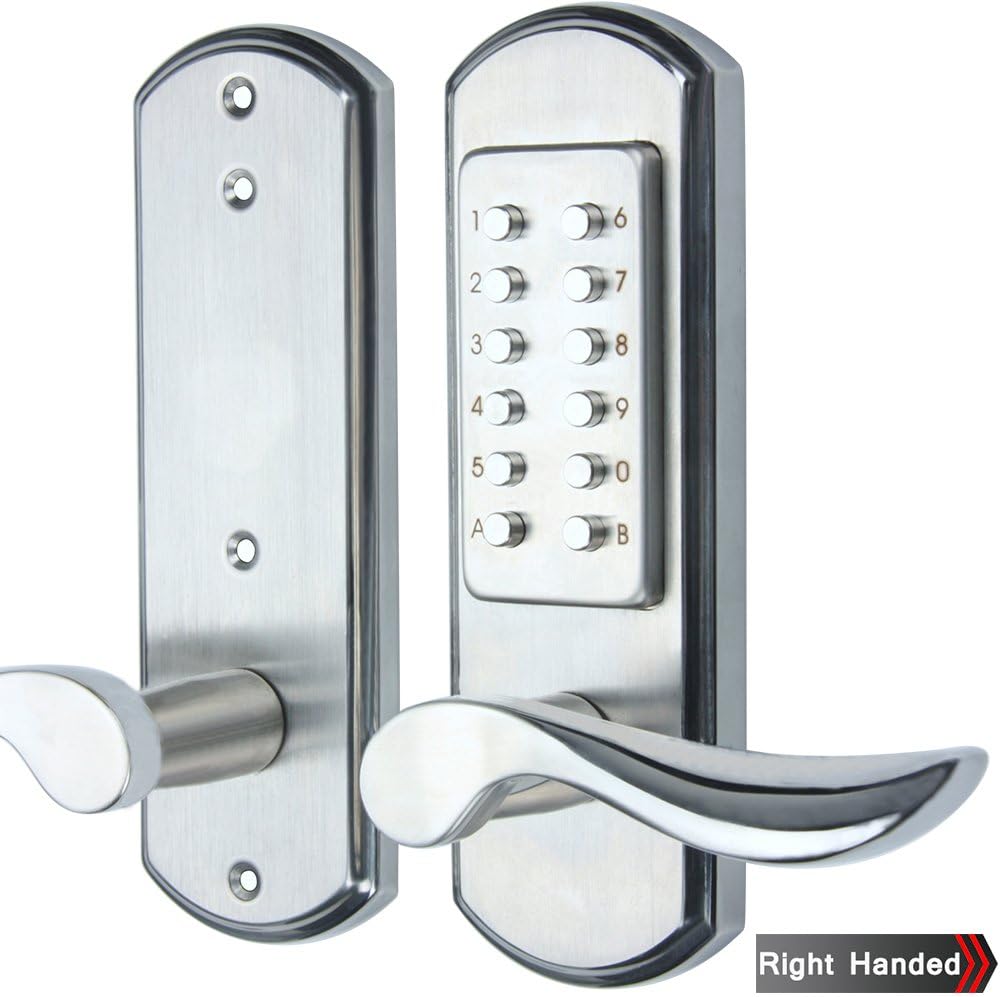 Bravex Right Handed Keyless Lock Keypad Stainless Steel Unlock with 48 Digital Code Only for