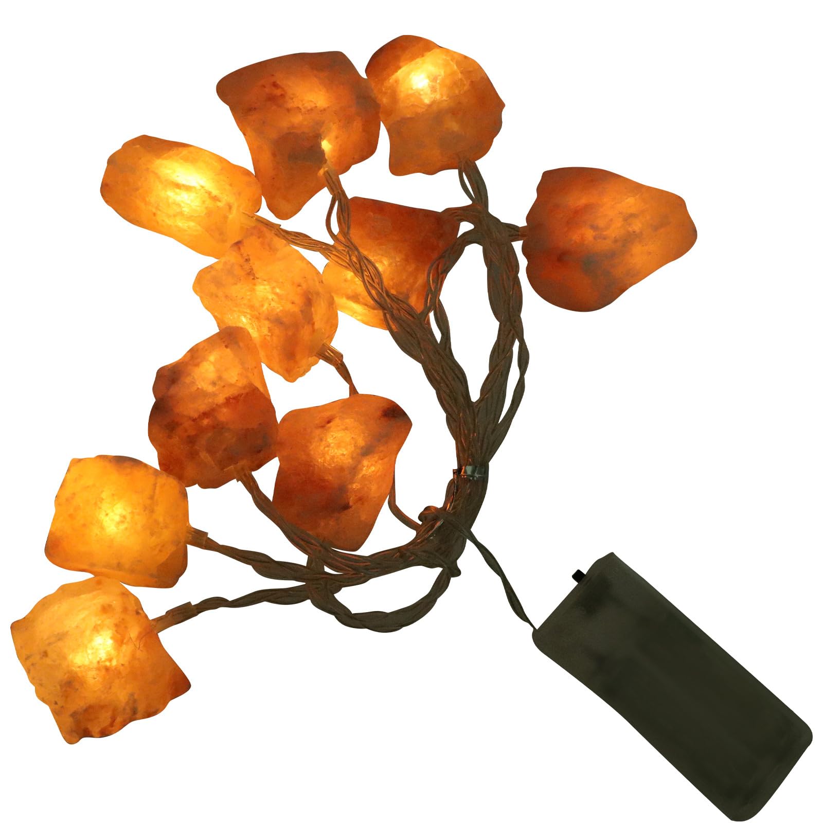 Guirlande lumineuse LED cristal de sel beige - Éclairage ambiance déco intérieur