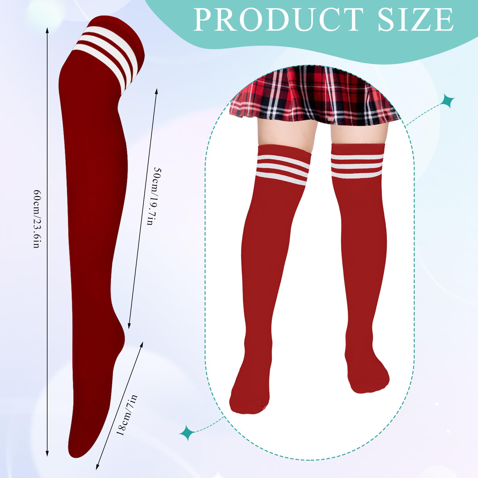 Syhood 36 pares de calcetines por encima de la rodilla hasta el muslo para mujer, calcetines calentadores de piernas, calcetines largos para uso diario, regalo de vacaciones