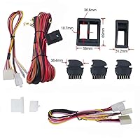 Vista 5 de Kit de interruptor de ventana eléctrica universal de 12 V, kit de arnés de cableado para vehículos de 2 puertas, conversión de bricolaje a ventanas