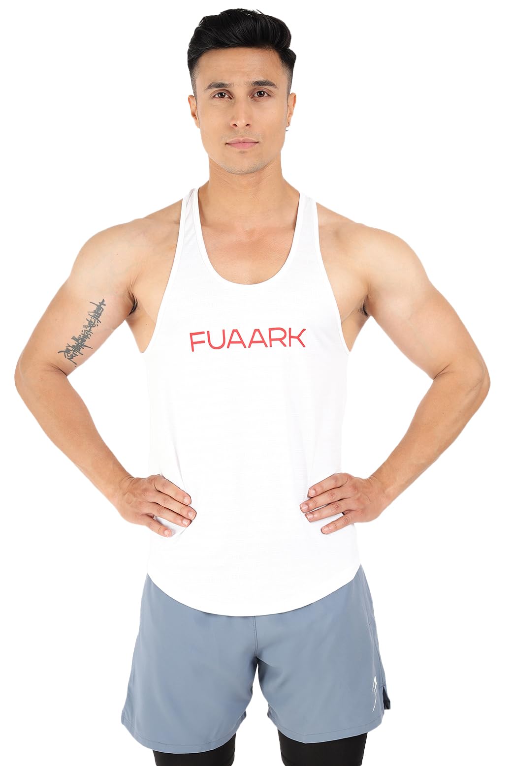 FUAARKMen's Revolve Gym Stringer Tank Top Athletic Workout Fitness Vest
