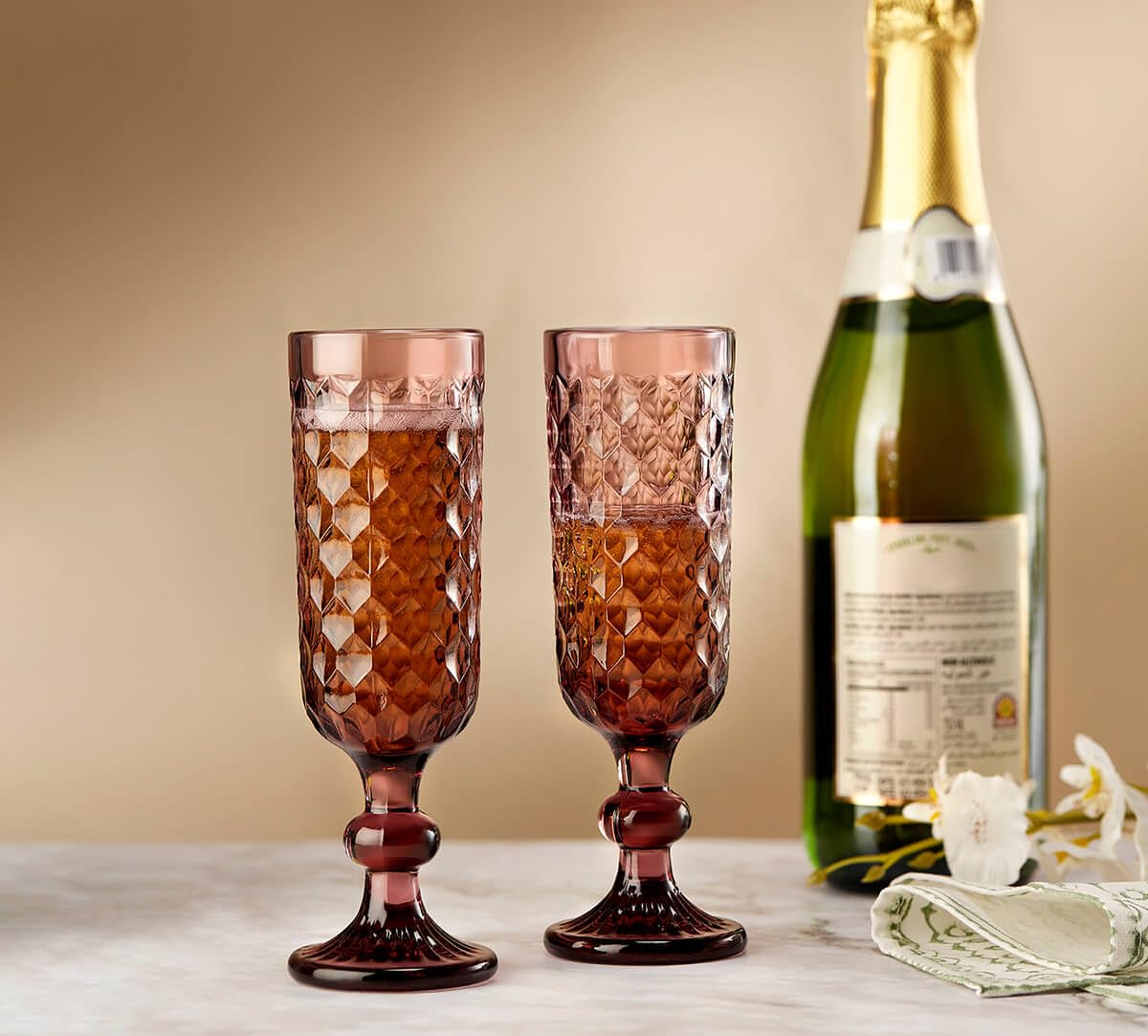 India Circus by Krsnaa Mehta Merlot Embossed for Red & White Wine, Champagne, Water, Juice, Mocktails & Cocktails Glasses | Ideal for Gifting, Set of 2 (150ml Each)