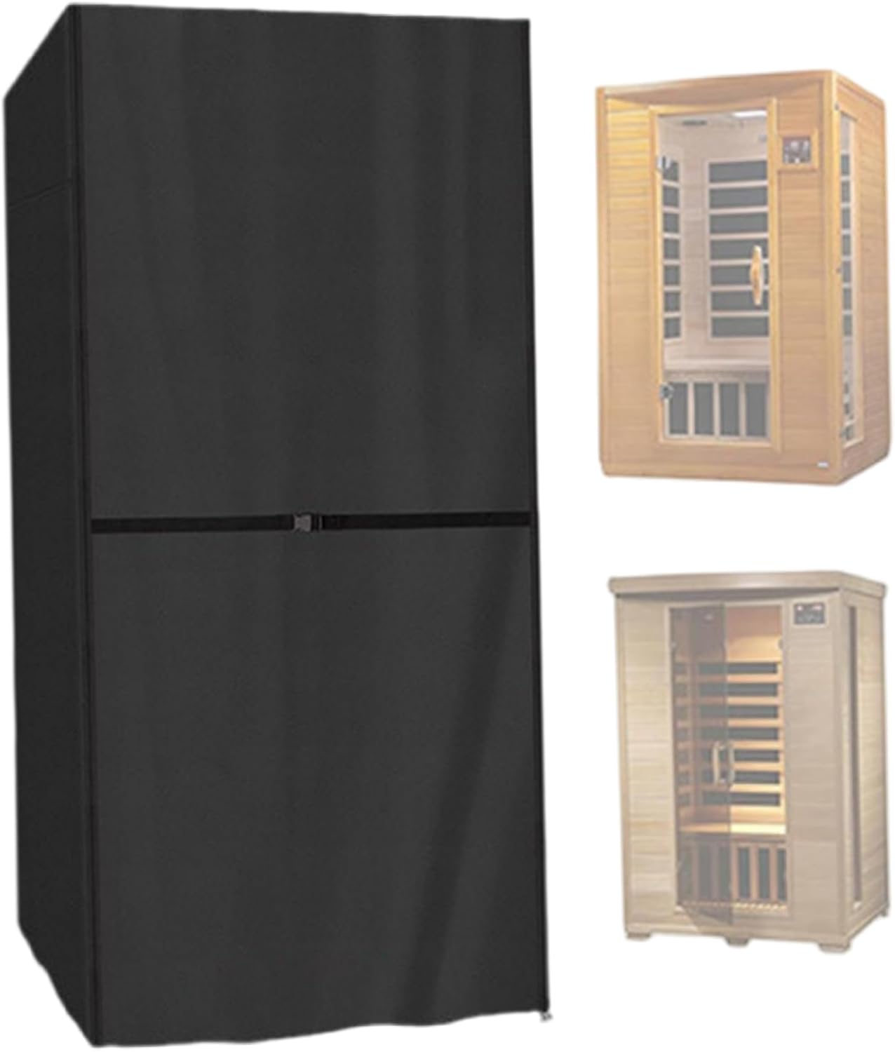 Sauna Cover All-Weather Protection Sauna Insulation Cover with Drawstring & Zipper for Indoor & Outdoor Rooms (Black 39.8"x37.4"x72.8")