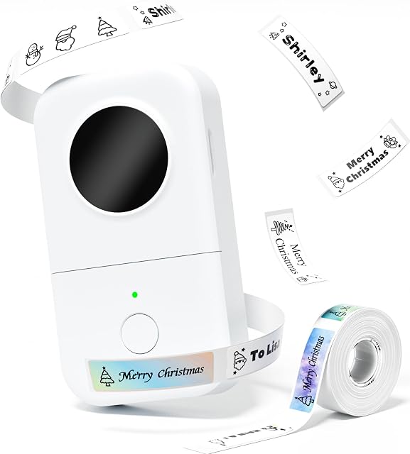 Phomemo D30 Miniurządzenie do drukowania samoprzylepnych etykiet, Bluetooth, drukarka etykiet, odpowiednia do domu, szkoły, biura, drukarka etykiet do smartfonów i tabletów - biała