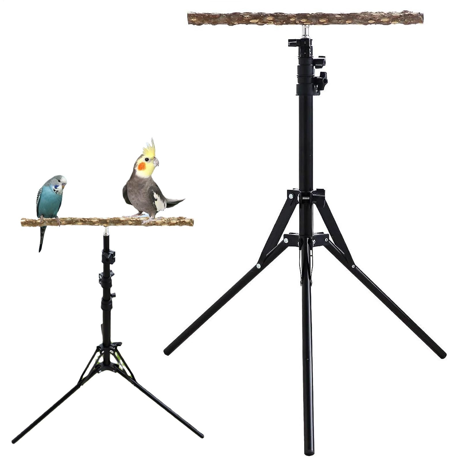 Perchoir à Oiseaux en Bois Naturel – Hauteur réglable de 40 à 157 cm –