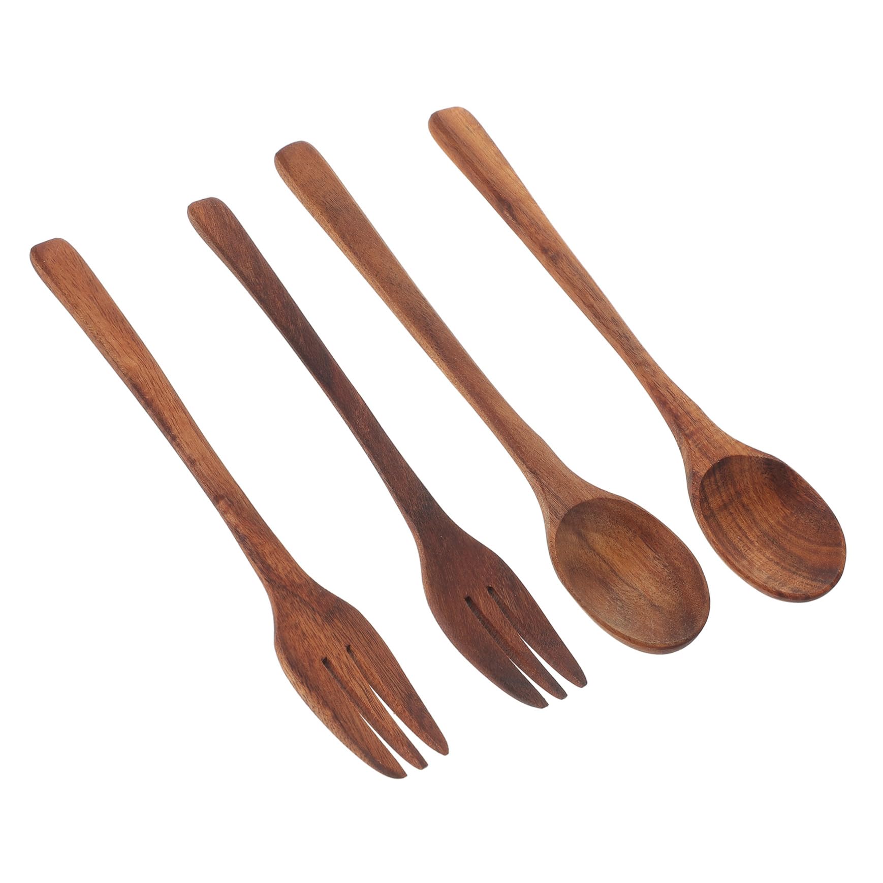 AUTSUPPL 1set Wooden Cutlery Set Practical Utensil Kit Forks Spoons for Salad Desserts and More Lightweight Reusable Simple Design for Everyday Kitchen Use