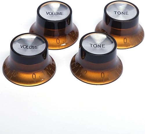 Juego de 4 perillas de control de velocidad de volumen y 2 tonos imperiales para repuesto de guitarra eléctrica Gibson Les Paul (ámbar)