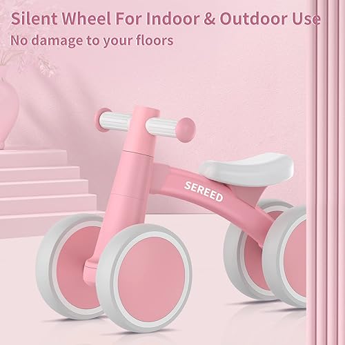 Miniatura 4 de SEREED Bicicleta de equilibrio con 4 ruedas para bebés de 1 año, niños y niñas de 12 a 24 meses, como su primera bicicleta y regalo de su primer
