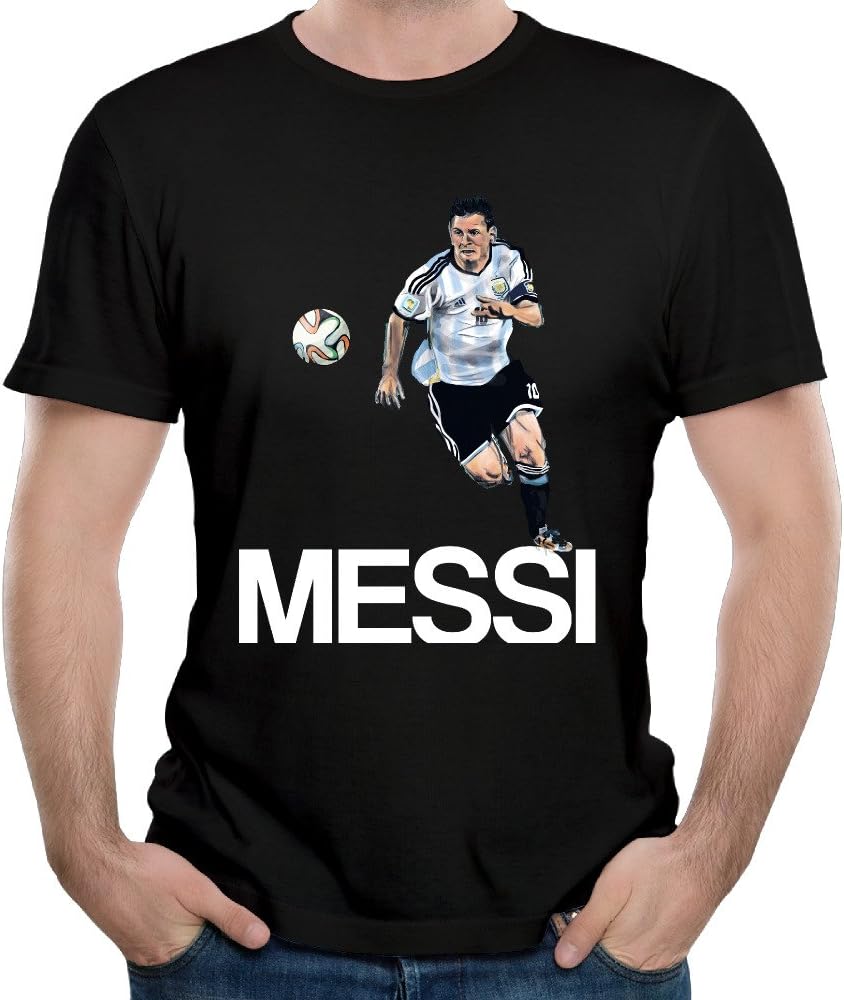 Messi Cartoon Feature Word Mark Men's Coll Fashion O-neck T Shirts