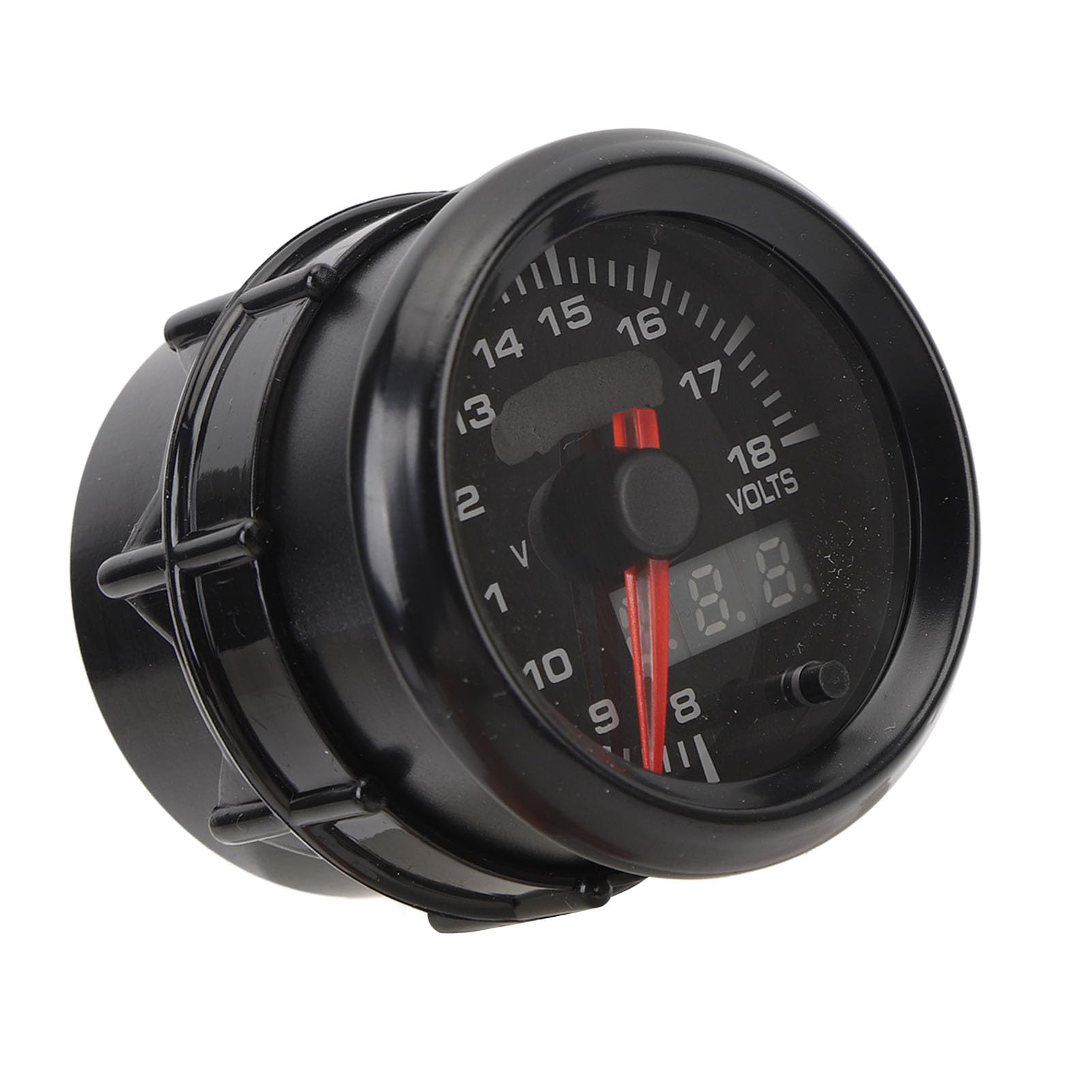 Woltomierz Samochodowy 52 Mm, Woltomierz Cyfrowy Samochodowy, Miernik Napięcia LED 52 Mm, materiał ABS, DC 8-18 V z łatwą instalacją, Dopasowanie do Wszystkich Samochodów DC 12 V