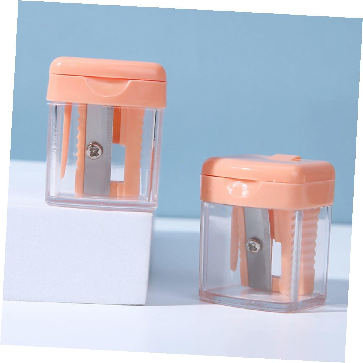 4pcs Eyeliner Pencil Sharpener with Lid, ABS Stainless Steel