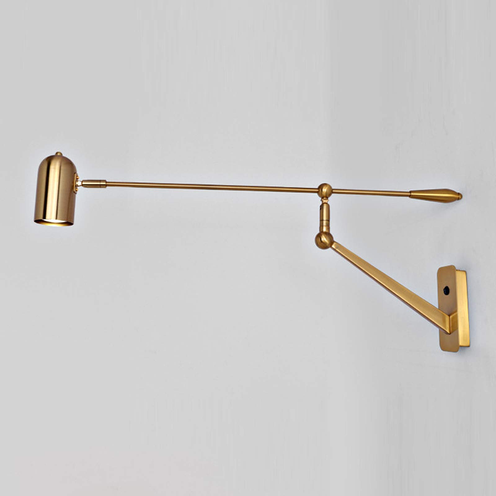 Lámpara de pared de brazo largo ajustable, lámpara de pared con brazo oscilante, focos de pared industriales retro, luces de pared para dormitorio con luz de lectura flexible, aplique de pared gira