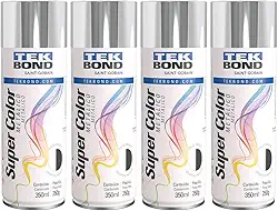 Kit 4 Tintas Spray Cromado Metálico Aerossol TekBond 350ml/250g