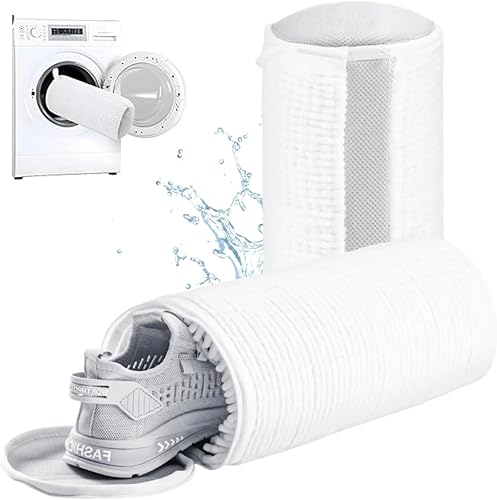 1 par de bolsas para lavar zapatos Elimina el olor de zapatos deportivos con bolsas reutilizables para zapatos de lavandería y protege la ropa