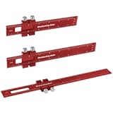 Violetfox Woodworking Ruler&comma; 3Pcs Precision Pocket Metal Slide Rule Inch and Metric T-Type Scribing and Square Ruler for Marking and Measuring &lpar;6&sol;8&sol;12 Inch&rpar;