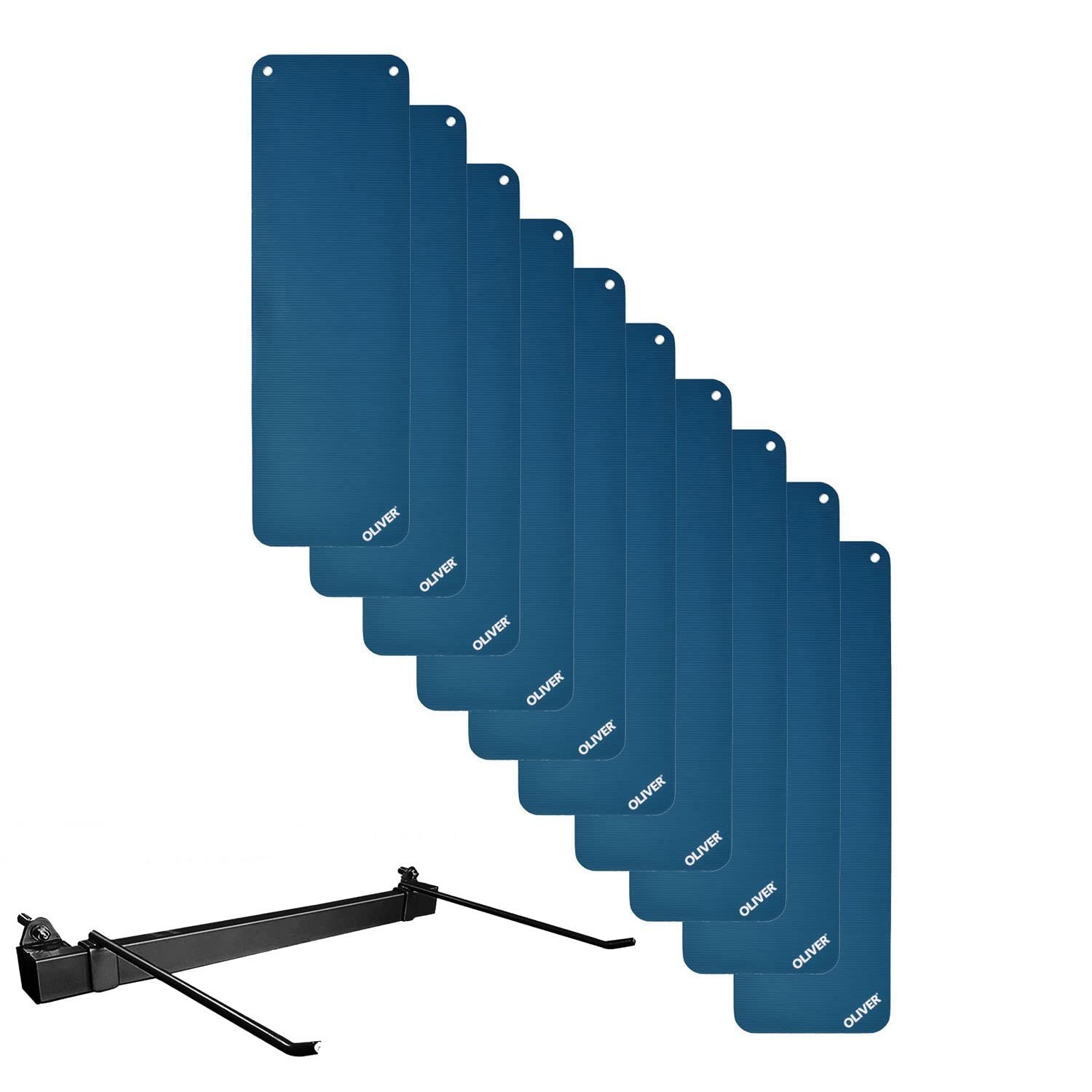 Oliver Lot De 10 Tapis De Gymnastique 180x60x1 Cm – Avec œillets Et Support Mural – Pour Yoga, Pilates, Physiothérapie – Lavables Et Résistants
