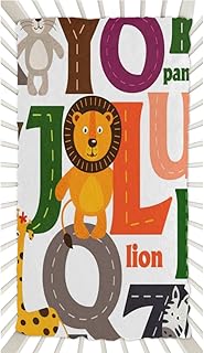 Lovely Animal Letters Crib Sheets for Boys, Girls Machine Washable Soft Cozy Microfiber Fitted Crib Sheet for Standard Crib and Toddler Mattresses Boys Girls 28x52 Inch