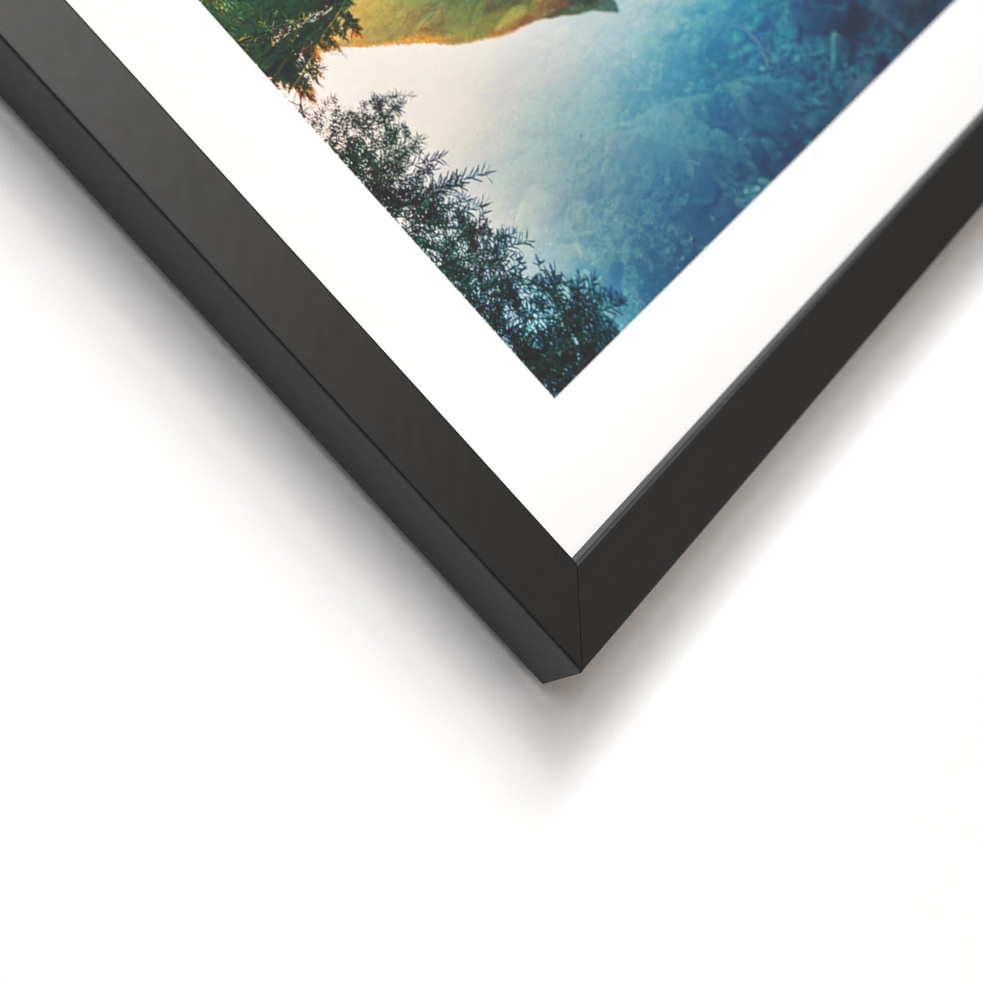 STYLER Bilder Set Landscape 3x 30x30 cm (AUFHÄNGFERTIG) mit hochwertigem schwarzem Rahmen - Natürliche Schönheit für Ihr Zuhause - Inspirierende Landschaften - Natur See Wald Berge