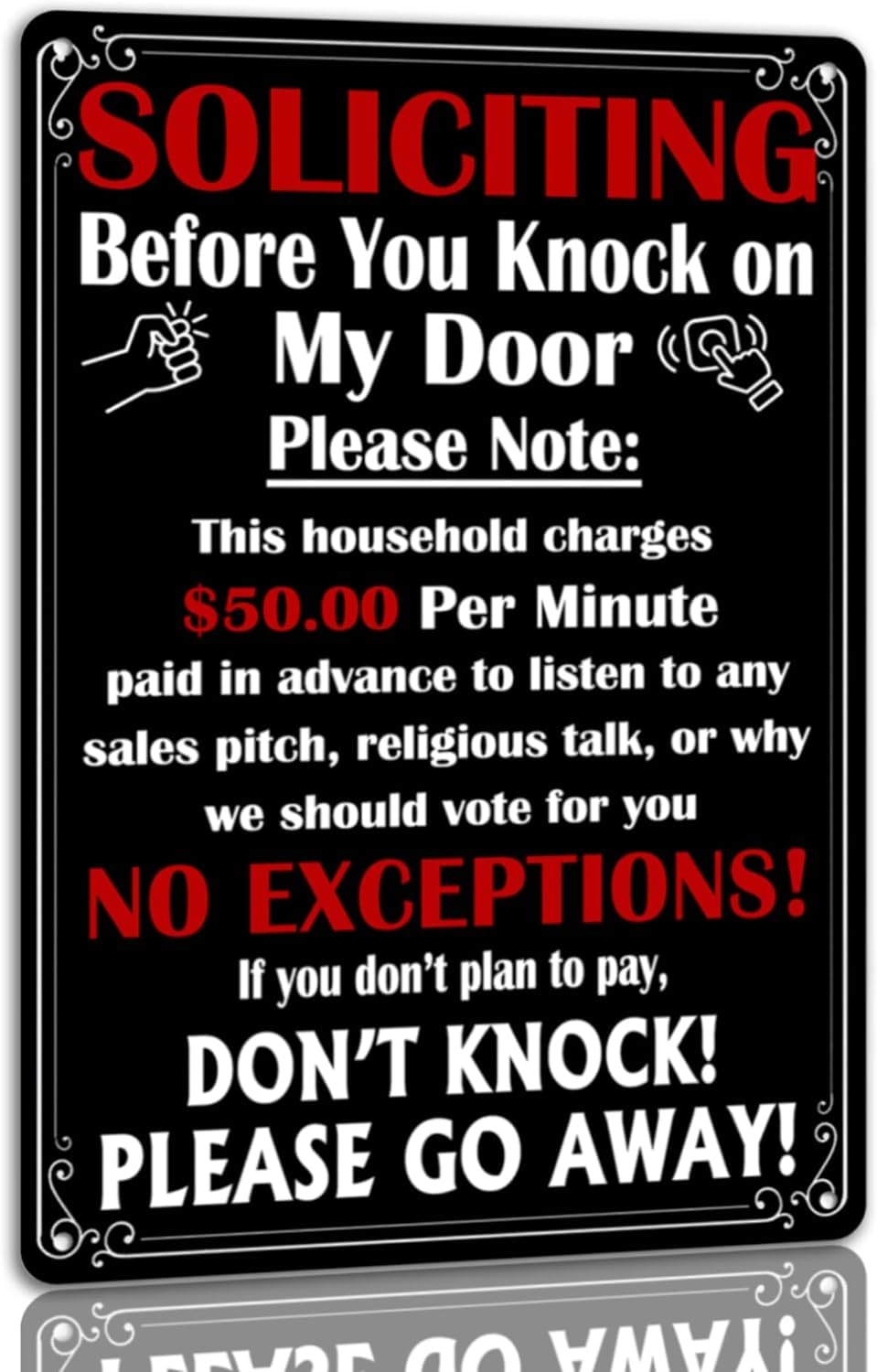 Anceky Solicitors Before You Knock On My Door Please Note Tin Sign No Soliciting Decor For House Door Yard 12x16 Inch