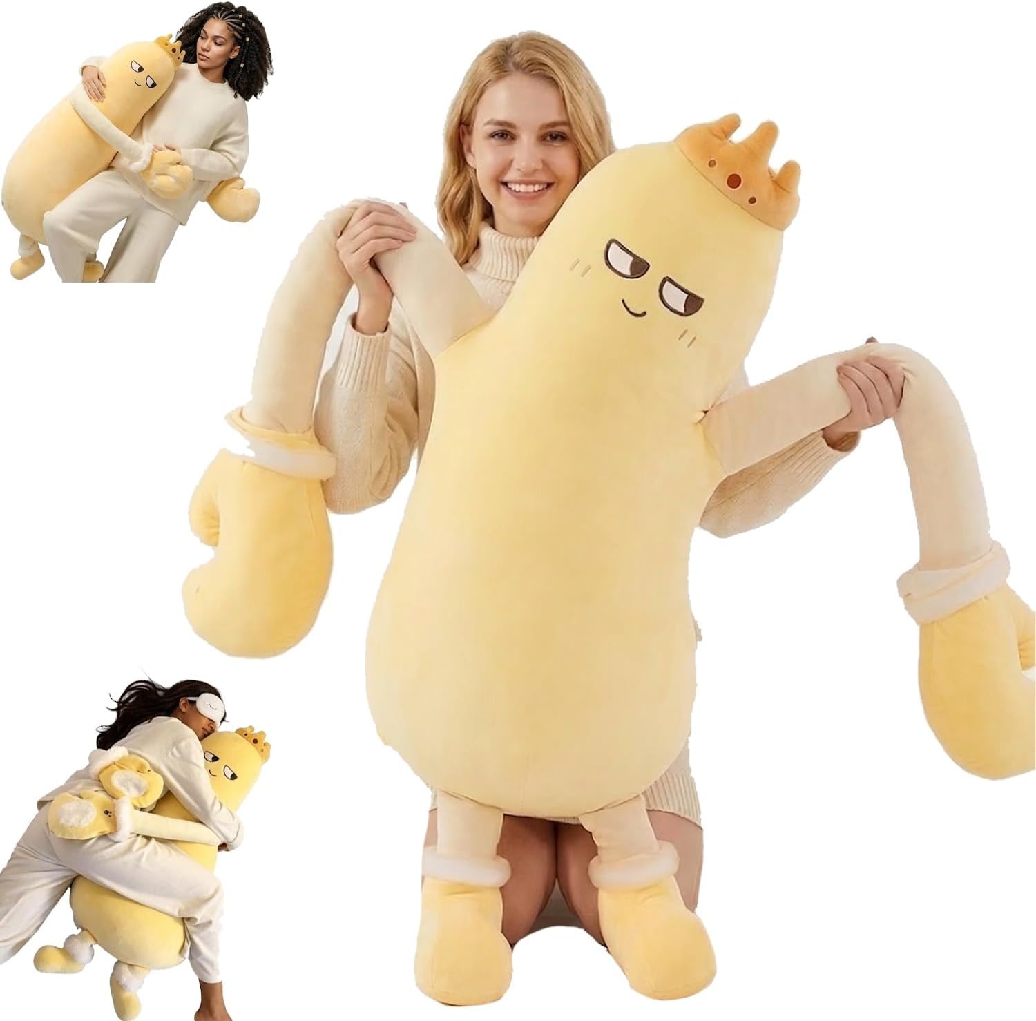 Eggplant Mango Hugging Pillow Plush Long Body Patting Cushion Heated Bluetooth Recording Sleep Companion Soft Stuffed Decorative Throw for Bed Couch Side Sleeper Comfort Gift(C-T+Heating,L40.16in)