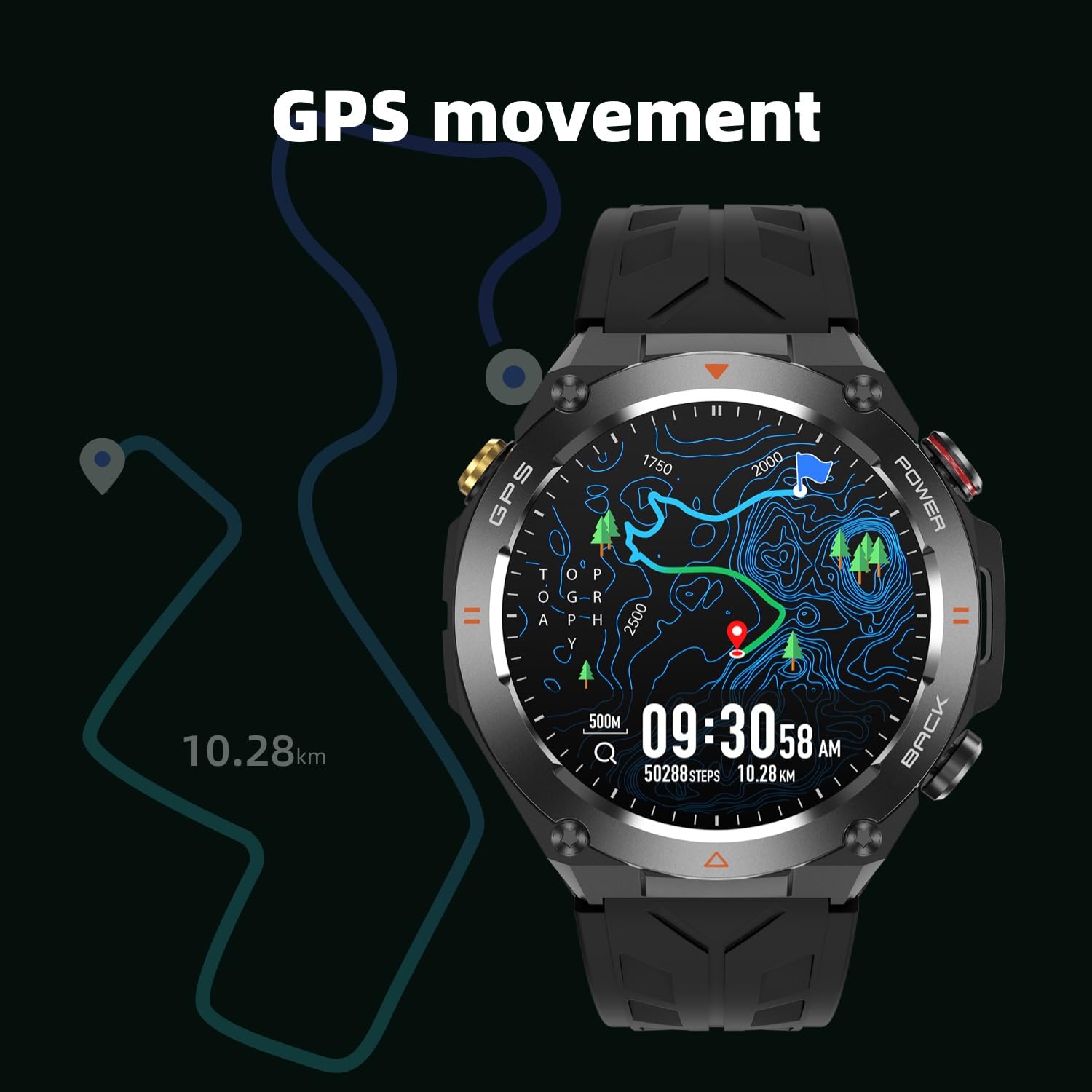 Smartwatch Militare GPS 1.44 Pollici AI Voice Assistant - Dettaglio