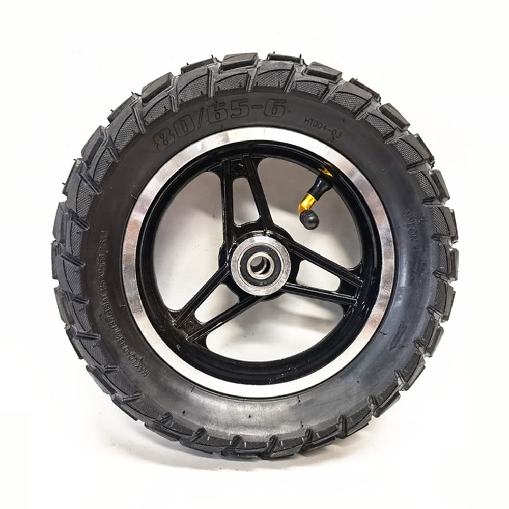 Pneu de Scooter électrique, Assemblage de Pneu tubeless 10 Pouces 80/65-6, moyeu de Roue en Aluminium, adapté aux Accessoires de Jeu de Roues de véhicule électrique/Drone/Robot,B 10mm