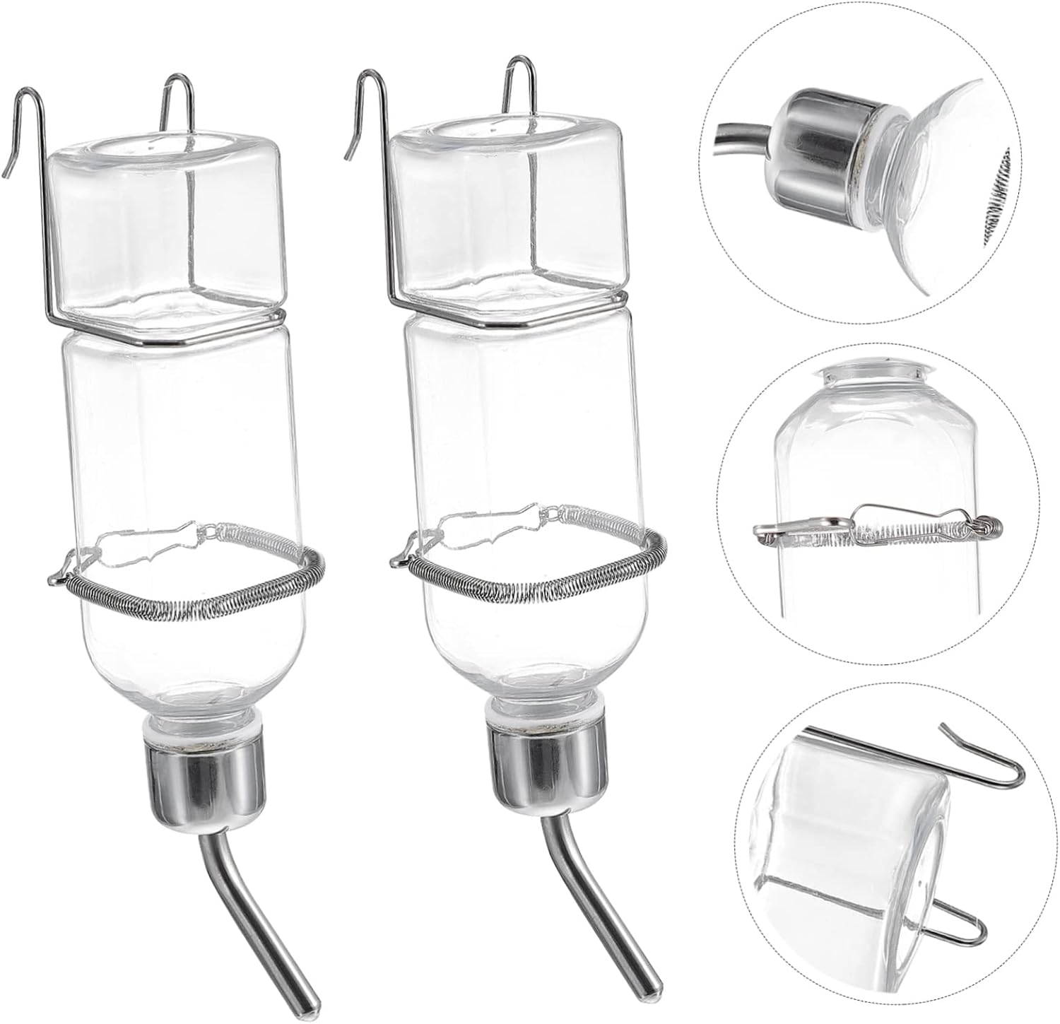 Sosoport 6pcs Hanging Pet Water Dispenser Automatic Plastic Water Bottle for Hamsters and Chinchillas Design Easy to