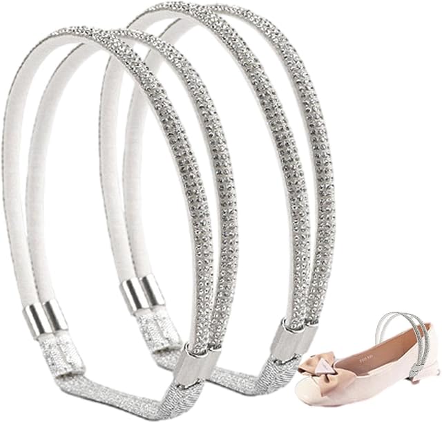 Wysokie obcasy anty-lu?ne sznurowad?o | Regulowany pasek do butów na wysokim obcasie Rhinestone - Kostka Trzymaj?ca Lu?ny Blingbling Antypo?lizgowy Zestaw Sznurowade? Rhinestone String Pasek Do Higyee