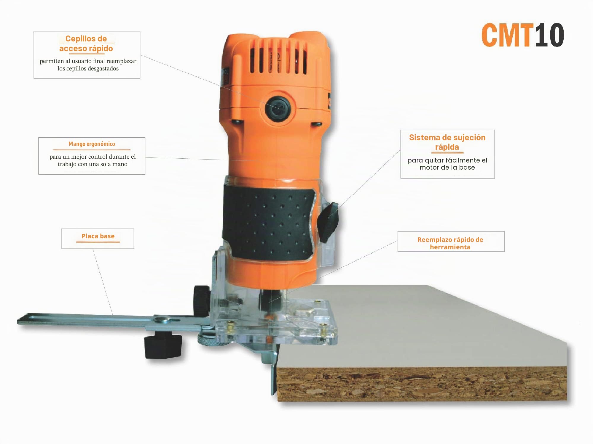 CMT CMT10 Electrofresadora profesional 550W