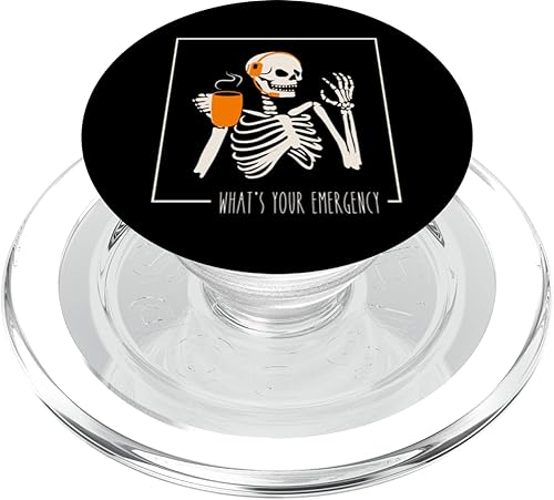Miniatura 7 de Cuál es tu emergencia Funny Skeleton 911 Dispatcher Humor PopSockets Standard PopGrip