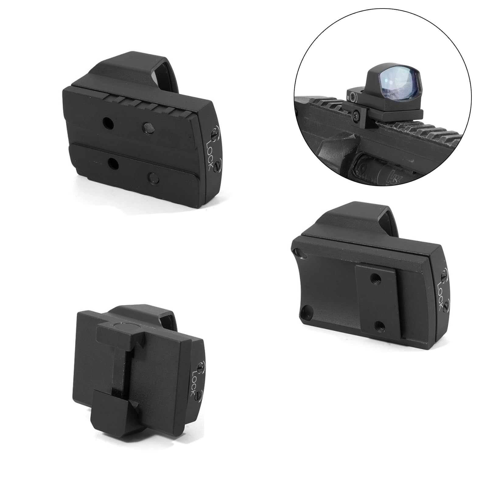Objetivo táctico de 3,5 Moa Red Dot con Montaje Picatinib de 20 mm, Montaje Glock y Montaje Sig.