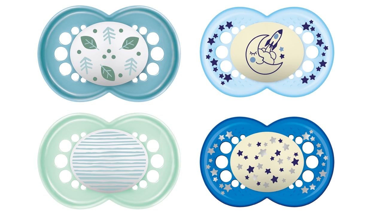 Chupetes MAM Día y Noche 6+ meses de silicona con caja autoesterilizadora pack de 4 7
