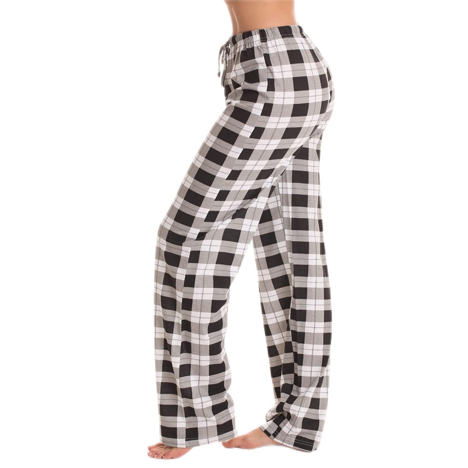 TWGONE Women's Pajamas Pants Plaid Stretch Casual Loose Comfy Pants Sleep Bottom Lounge Cute Pajama Sleepwear