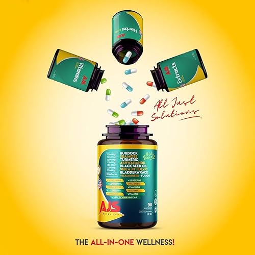 Miniatura 6 de AJS Sea Moss Capsules 3200mg, Himalayan Shilajit with Black Seed Oil, Ashwagandha, Turmeric, Bladderwrack, Burdock, Vitamins, Berberine, Lions Mane