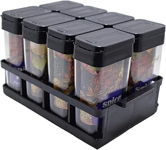 100 Ml 8 Pcs Sets Airtight Masala Box for Kitchen Spices Storage With Tray - Multi Container Easy Flow Spice Organizer