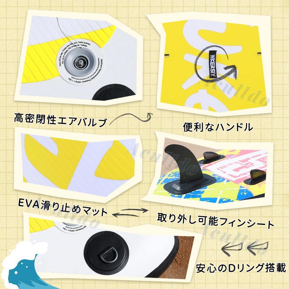 SUPボード インフレータブル スタンドアップ パドルボード 耐荷重200㎏ Amazon | サップボード sup スタンドアップパドルボード サップ