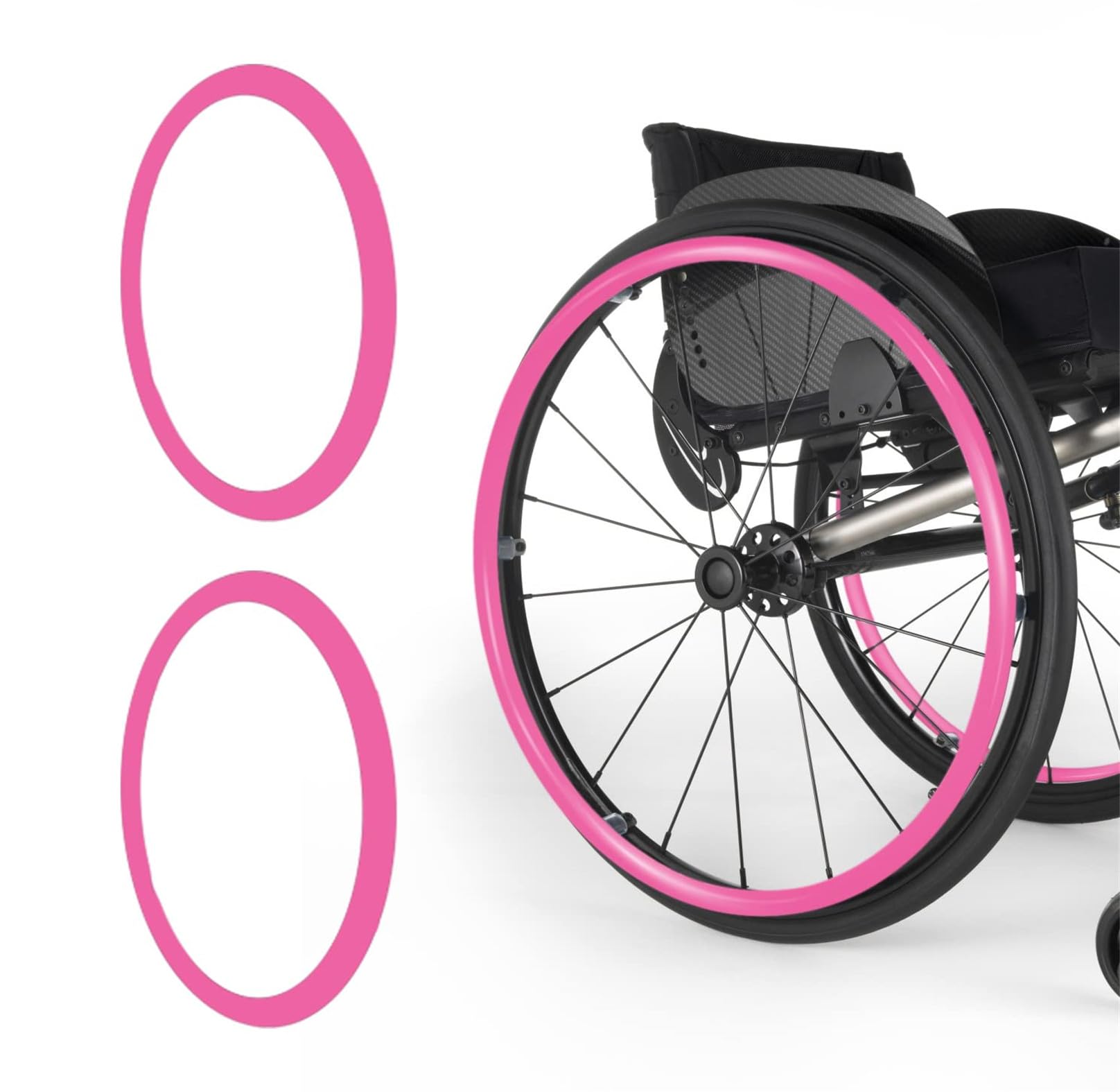 Uysela Pink Wheelchair Push Rim Covers 22/24In Rear Wheel Sports Wheelchair Cover Wheelchair Handrim Covers Non-Slip Wear-Resistant Wheelchair Push Rim Covers,,22In
