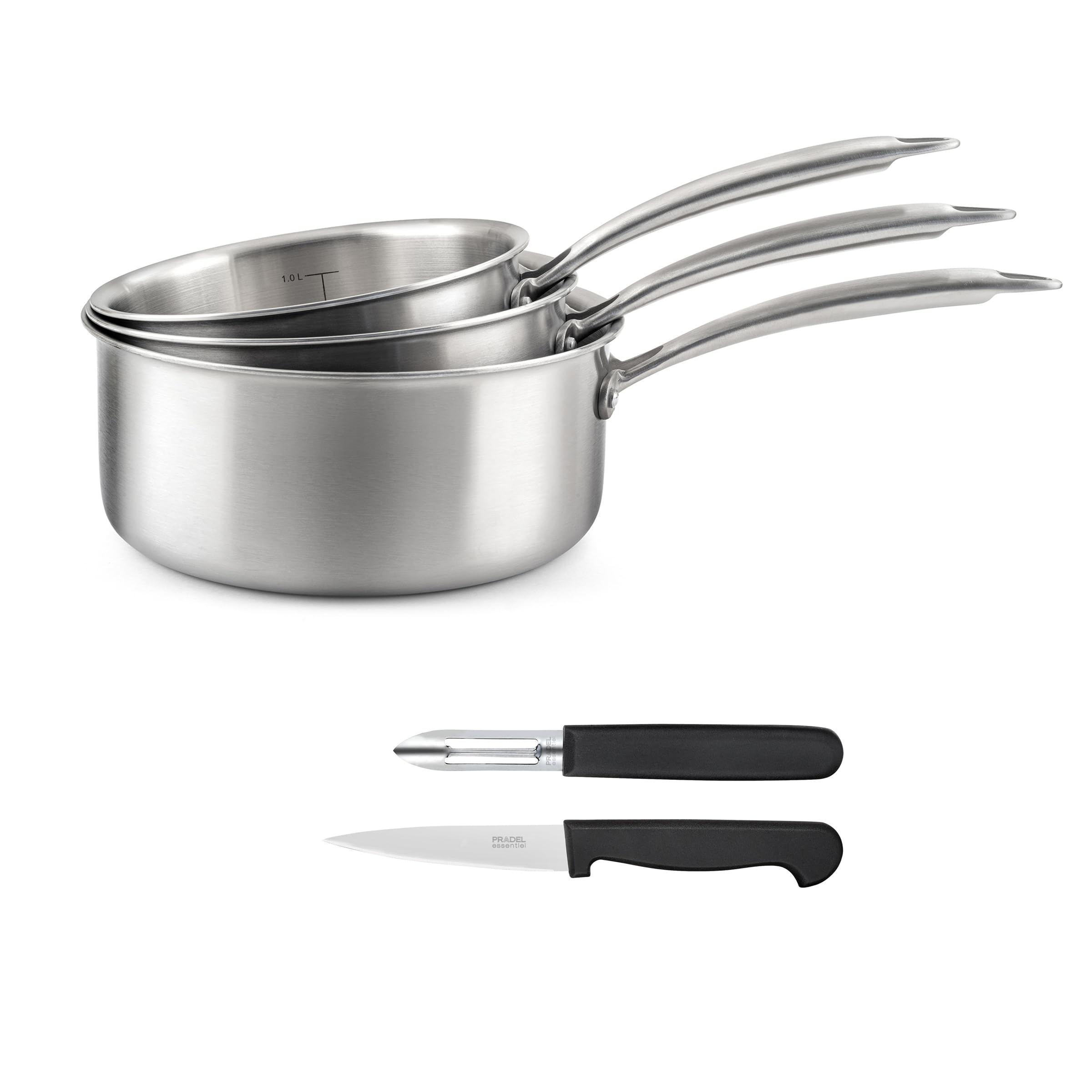 CUISINOX - Zestaw do pieczenia i sztućców - Gourmet - Kompatybilny ze wszystkimi kuchenkami, w tym indukcyjnymi - Stal nierdzewna - Stały uchwyt - Bez PFAS, PTFE, PFOA - Wyprodukowano we Francji