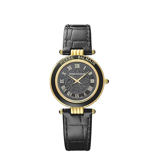 Balmain, Lady, Haute Elegance, Yellow PVD, Swiss Made, Quartz, Black, Leather, B81373212