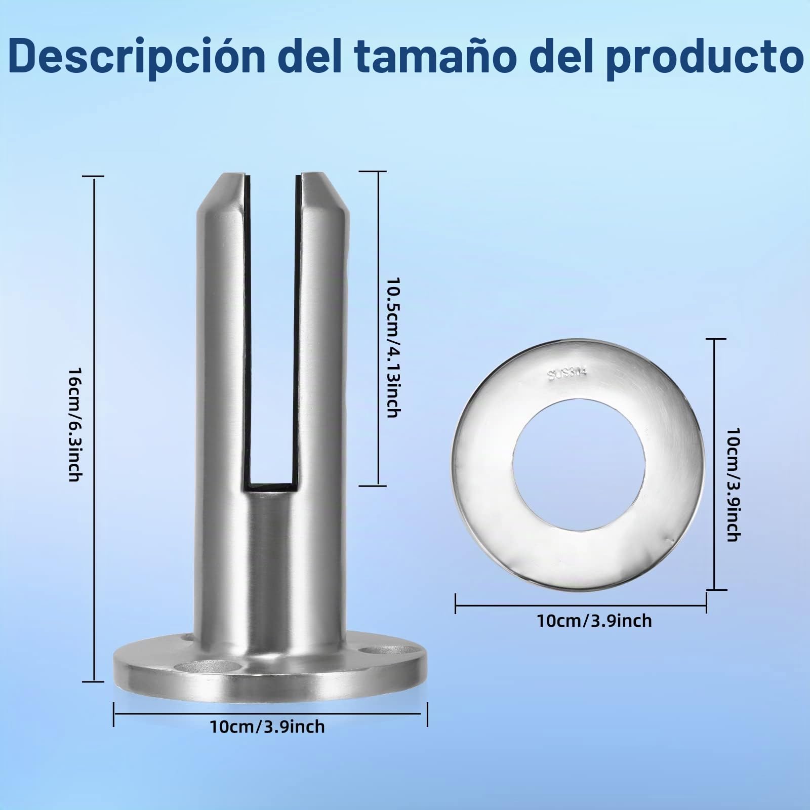 Soporte Barandilla Cristal, Abrazaderas de cristal De Acero Inoxidable 304 Para Escaleras, Abrazadera de Valla de Vidrio para Barandilla de Barandilla de Balcón de Piscina (Redondo)
