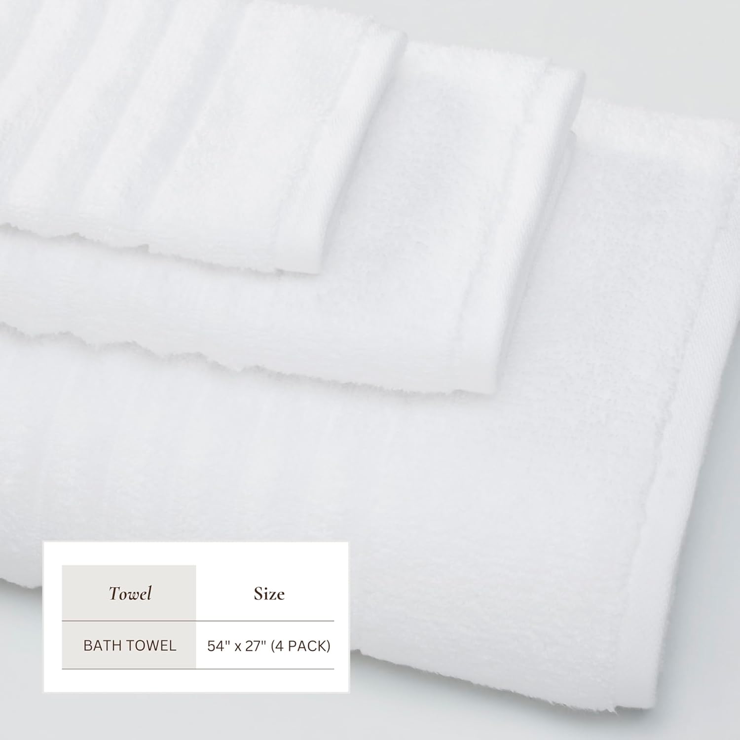 Great Bay Home 4 Pack Bath Towel Set - 100% Cotton Towels - Absorbent & Quick-Dry Towels for Bathroom (White)