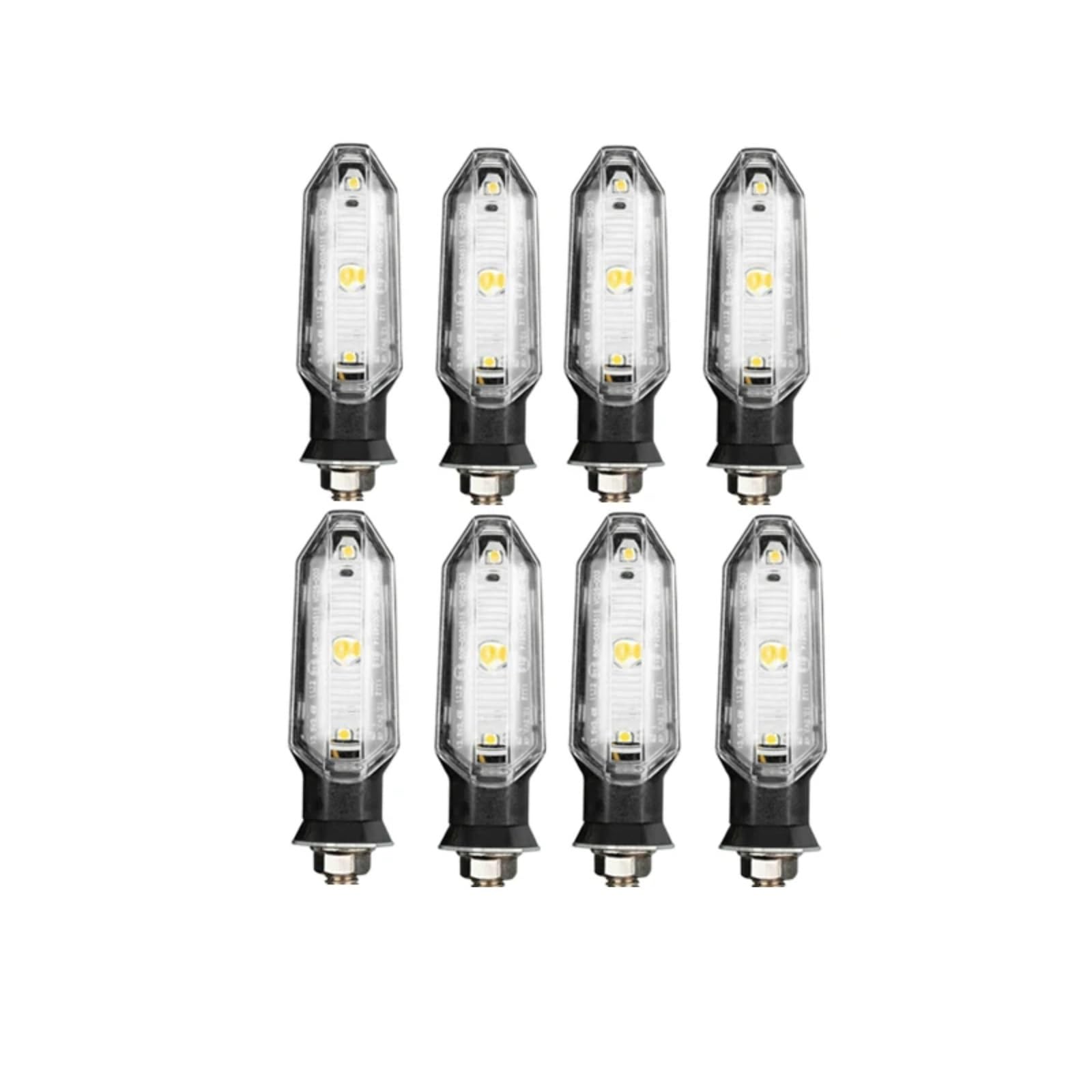 Indicatore Di Direzione Universale Per Moto 12V 10mm Luce Ambra Lampeggiante Sinistra E Destra Avvertimento Lampeggiatore Freno Luci Di Guida(8pcs)