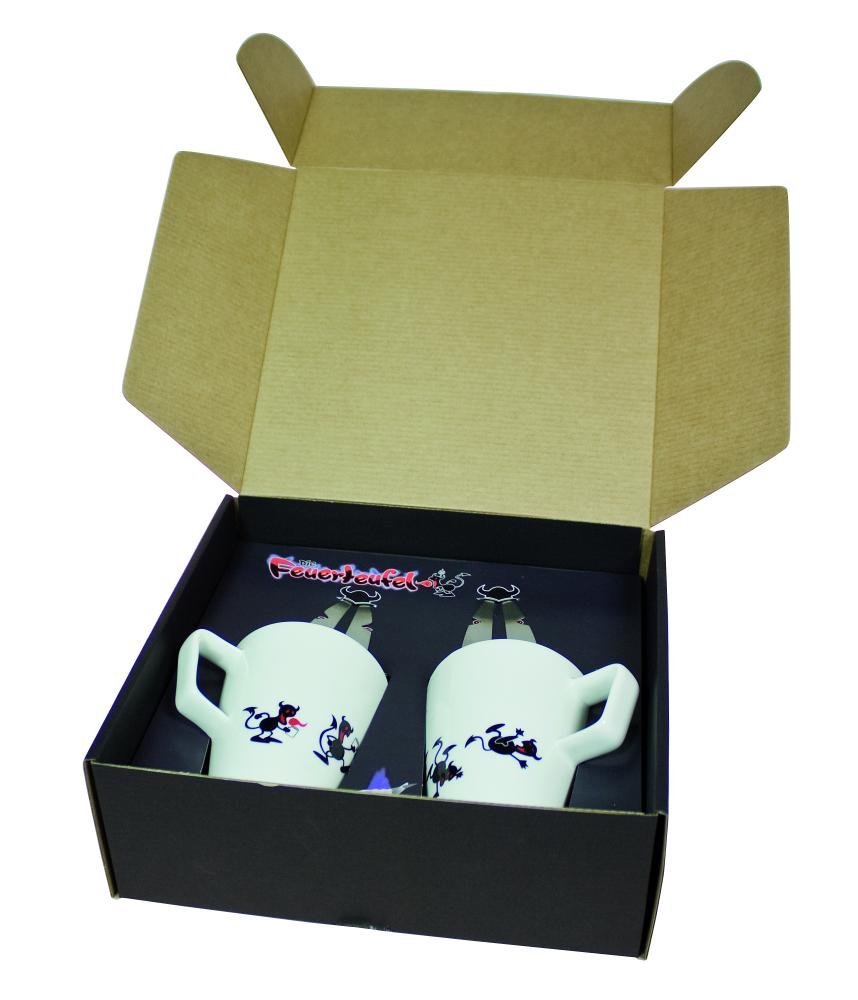 TAKE 2 Germany26060 Fire Devil Cups Set Stainless Steel Porcelain