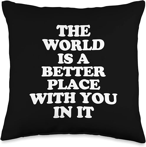 Miniatura 4 de Funny Mental Health Gifts & Mental Health Designs The World is A Better Place with You in It-Mental Health Throw Pillow, 18x18, Multicolor