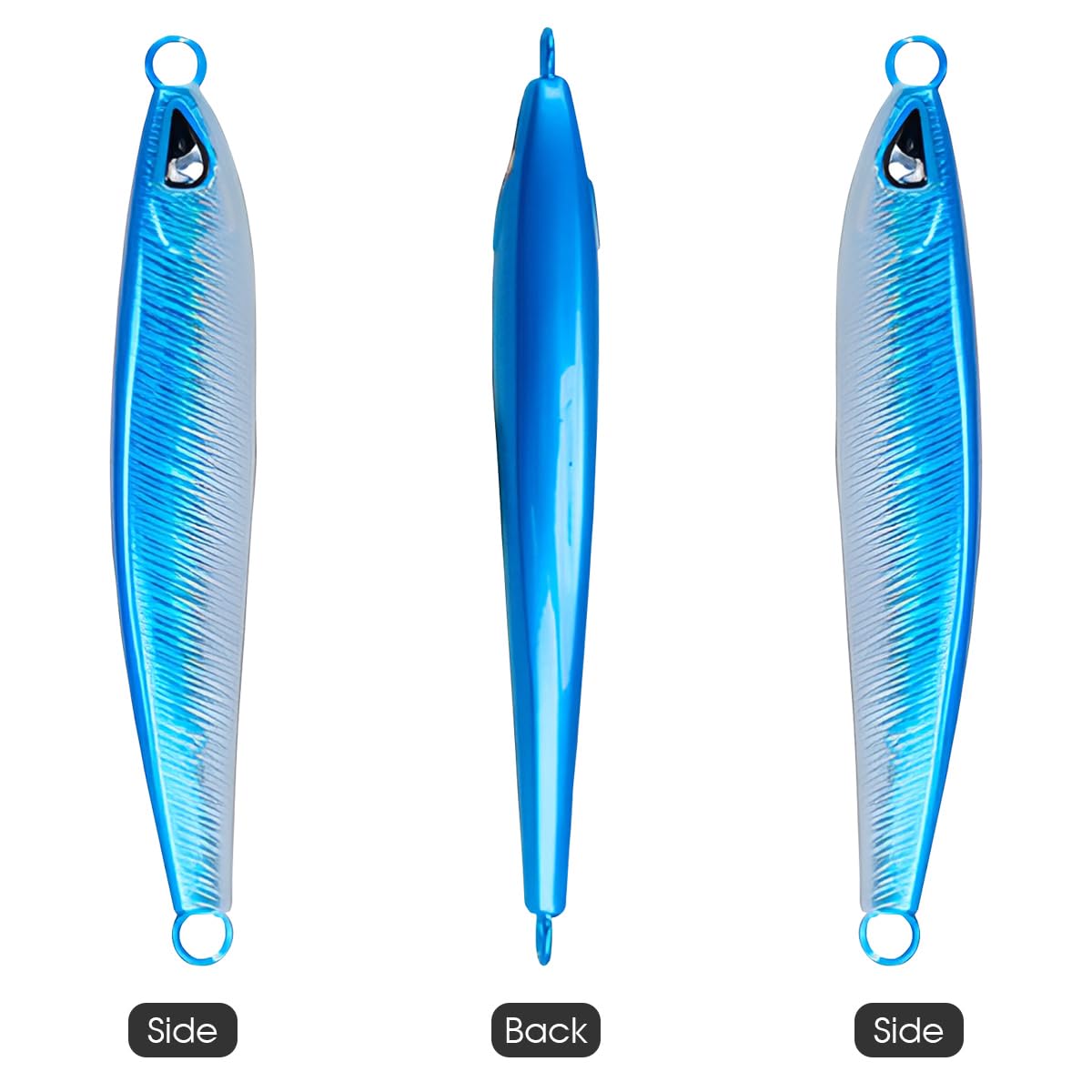 Leurres de Pêche en Haute Mer Coulants, WASAGA 4 Pièces 60g/80g/100g/120g Appât de Poisson de Fileur de Mer en Métal Dur de Sardine pour Le Mérou de Saumon de Thon Porgy Noir et Le leurre de Jigging