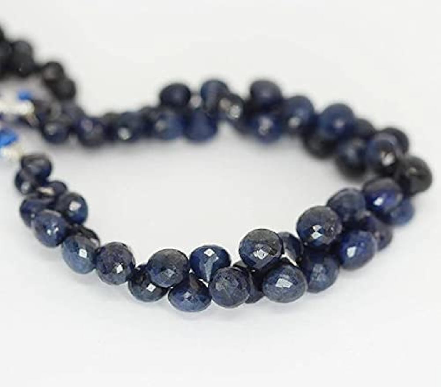 Perles en saphir bleu facetté oignon 8" pour créer vos bijoux de mariage personnalisés