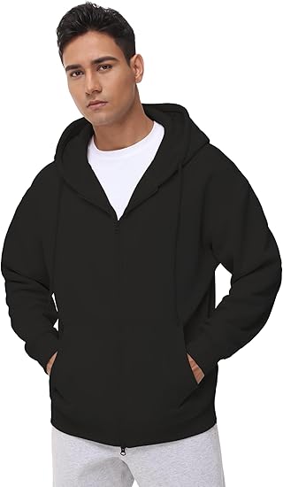 THE GYM PEOPLE Men's Full Zip Fleece Hoodie Jacket Loose Fit Soft Sweatshirts with Pockets Drawstrin&hellip;