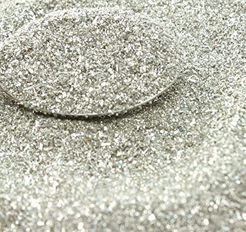 German Glass Glitter, Fine, 25g, Silver-Coated, 90 Grit