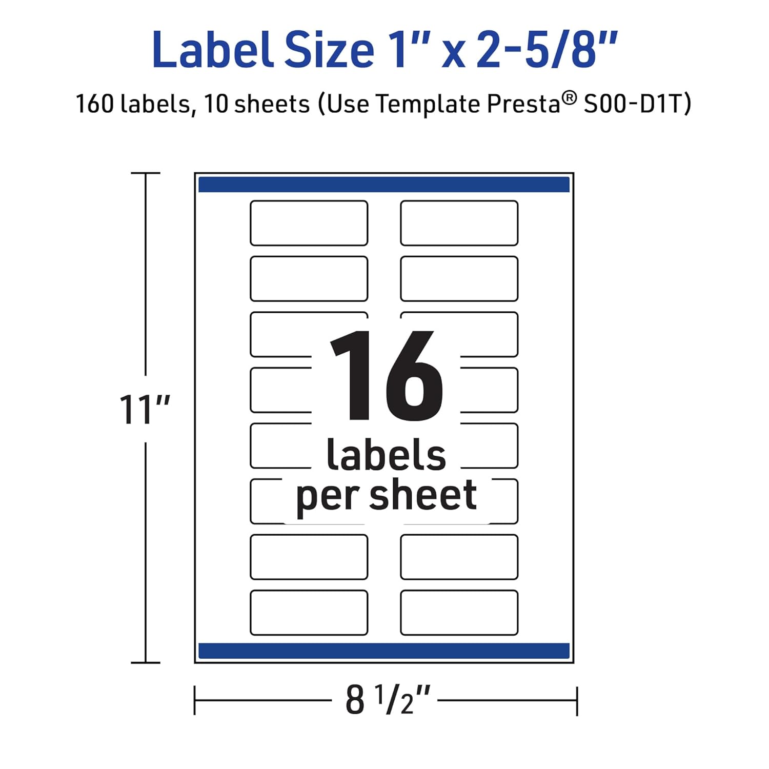 Avery Printable Rectangle Labels, Sure Feed Technology, Gold Dots Edge Design, 1" x 2-5/8", Glossy White, Permanent Adhesive, Laser/Inkjet, 160 Total, Great for Addressing